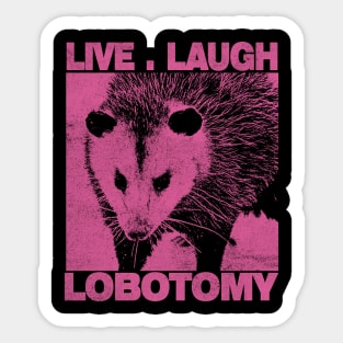 Live Laugh Lobotomy Opossum Funny Street Cat Possum Sticker